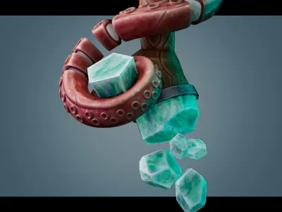 Stylized Axe Low-poly 3D model 22