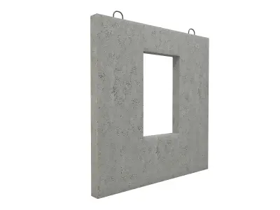 Concrete Wall with Windows 2 3D model