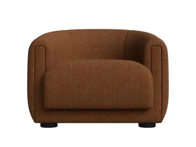 Orange Fabric Nook Occasional Chair 3D model