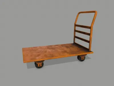 Trolley hand truck Low-poly 3D model 2