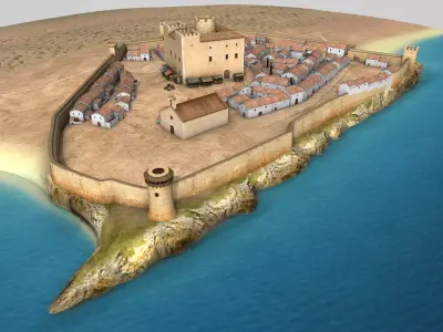 Sitges Medieval Town 14th Century - Historical Reconstruction 3D model