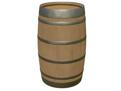 Barrel wooden Low-poly 3D model get