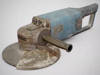 Angle Grinder - AEG WSA 1780S Dirty Low-poly 3D model