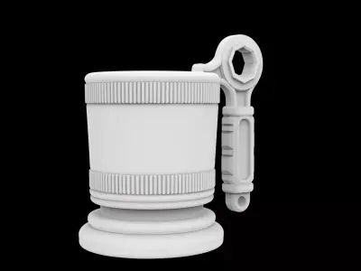 Wrench-Handle Shop Cup Holder 3D Printable Utility Sleeve 3D print model