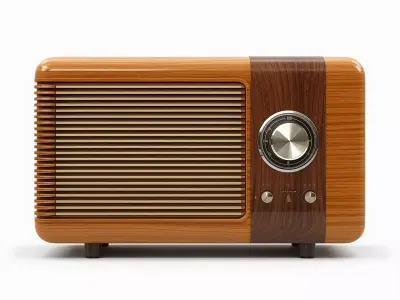  Retro Wooden Radio 3D Model Vintage Broadcast Receiver Low-poly 3D model