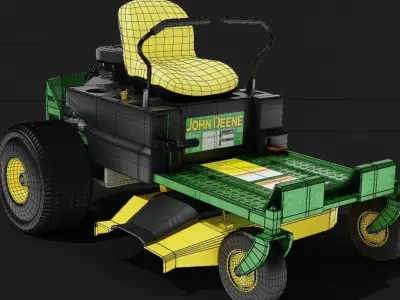 High Poly Riding Lawnmower 3D model