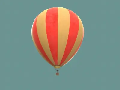 hot air balloon Low-poly 3D model 7