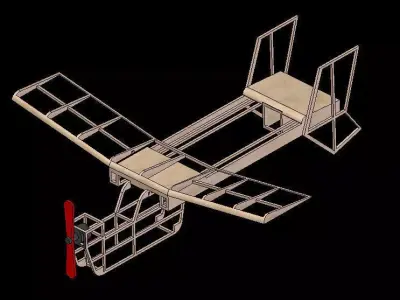 Model Plane biplane Free 3D model