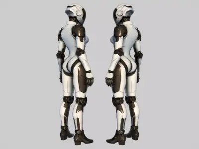 Humanoid Robot  Sleek Bipedal Female Model Low-poly 3D model
