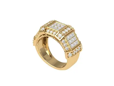 Wedding Art Deco Ring 3D print model 6
