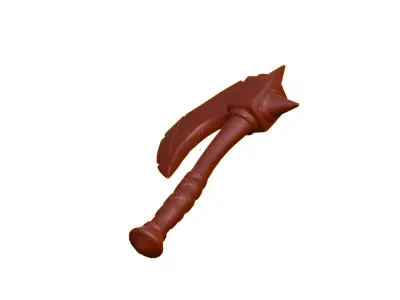 Stylized Battle Axe 3D Model Free low-poly 3D model
