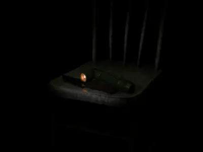 Army Flashlight Low-poly 3D model
