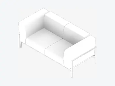 Furniture - Sofa - Contemporary - Oak - Sofa - Type 2 Low-poly 3D model