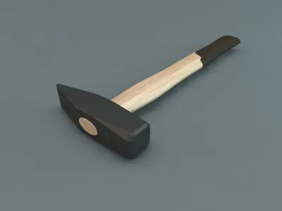 Hammer with wooden handle Free 3D model purchase