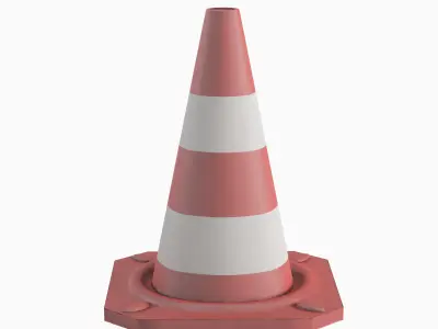 Traffic Cone A 01 Low-poly 3D model