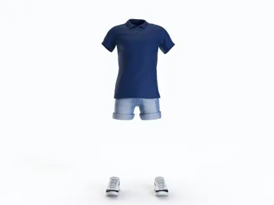 Casual Summer Clothing Male 3D model
