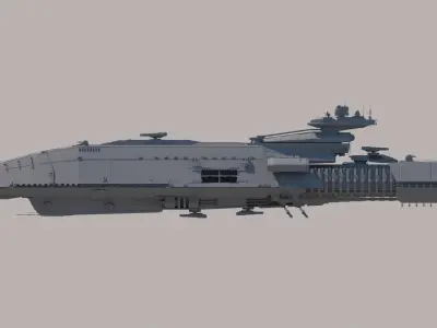 Sci Fi Space Battleship 3D model