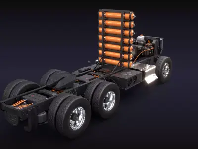 Hydrogen Semi-Truck Chassis 3D model