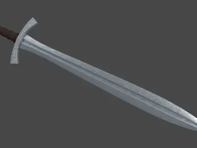 Xyphos sword with Falchion handle Low-poly 3D model