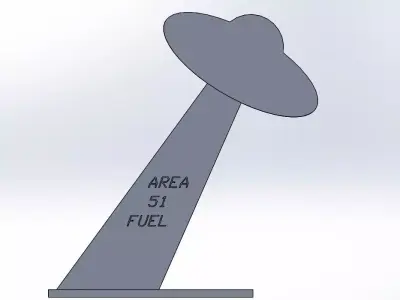 UFO Theme Gas Station Sign Area 51 3D print model