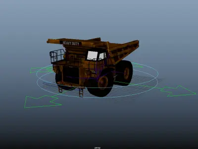 Tipper Truck 3D Rigged Model   Free low-poly 3D model