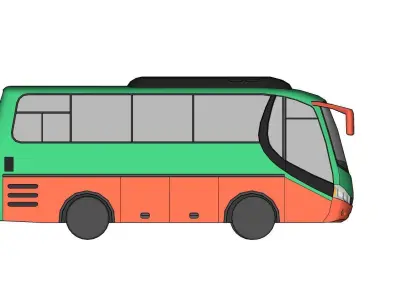 Simple Bus 3D model Transportation asset Low-poly 3D model