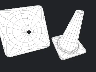 Road Cone PBR Low-poly 3D model