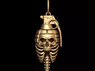 Skull Grenade Pendant 3D print model