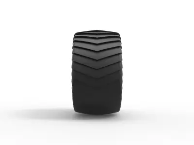 Pulling truck Whitewall tire 2 Scale 1 to 25 3D print model