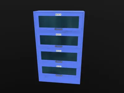 Industrial Almirah Animated AR VR Lowpoly PBR Low-poly 3D model
