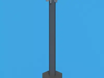 Low poly Mace metal pole Low-poly 3D model
