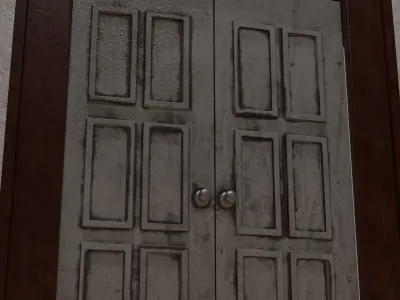 Damaged Wood Door 3D model