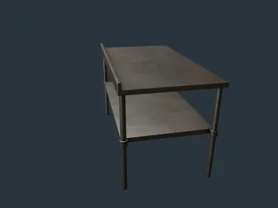 Stainless Steel Counter Top - Food Prep Table Low-poly 3D model