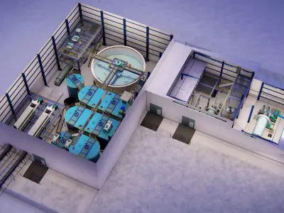 Processing plant - gold leaching 3D Model 3D model