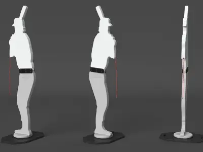 Baseball Pitching Dummy White 3D model