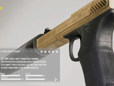 WU Single-Shot Tranquilizer Handgun 3D model