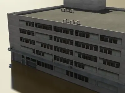 Photorealistic Low Poly Office Building 2 3D model