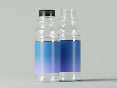 Plastic Water Bottle 3D Model Low-poly 3D model