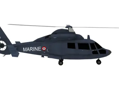 Lowpoly Dauphin-2 Helicopter 3D Model Low-poly 3D model