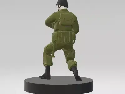 Standing Soldier with Rifle 3D Printable Military Model 3D print model