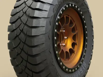 Off-Road SUV Wheel with BFGoodrich Mud-Terrain Tire 3D model