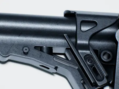 Haenel M4 Telescopic Buttstock Low-poly 3D model