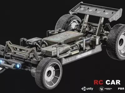 RC Car  Low-poly 3D model