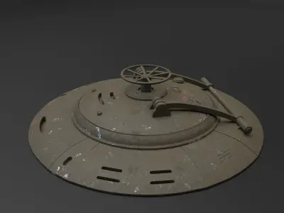 PRB Damaged Tank Hatch Low-poly 3D model