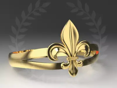 Flur de Lis ring 3D print model purchase