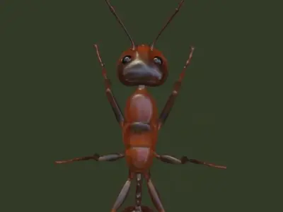 RedAnt 3d ant Low-poly 3D model