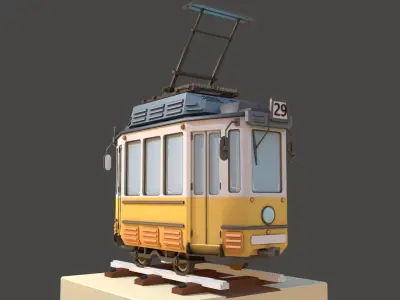 Old Tram Budapest  Low-poly 3D model