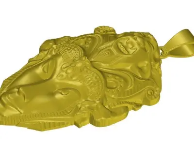 Goddess face Relief Pendant Design For silver jewelry  3D print model