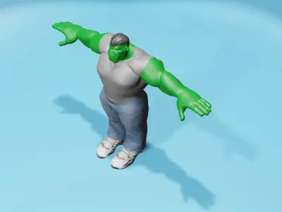 Hulk Low Poly Rigged Low-poly 3D model