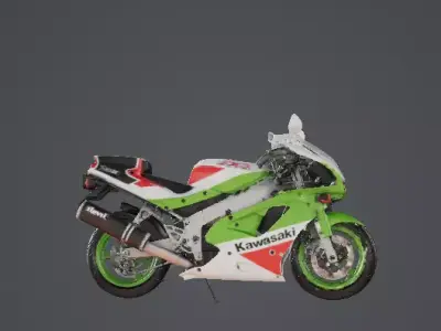 Kawasaki Ninja ZX7R Sport Bike Low-poly 3D model